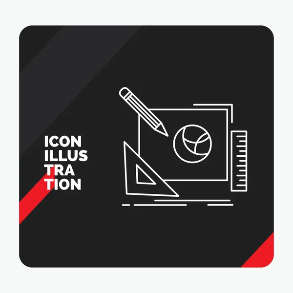 Latar Belakang Presentasi Kreatif Merah Dan Hitam Untuk Logo Desain - Stok Vektor