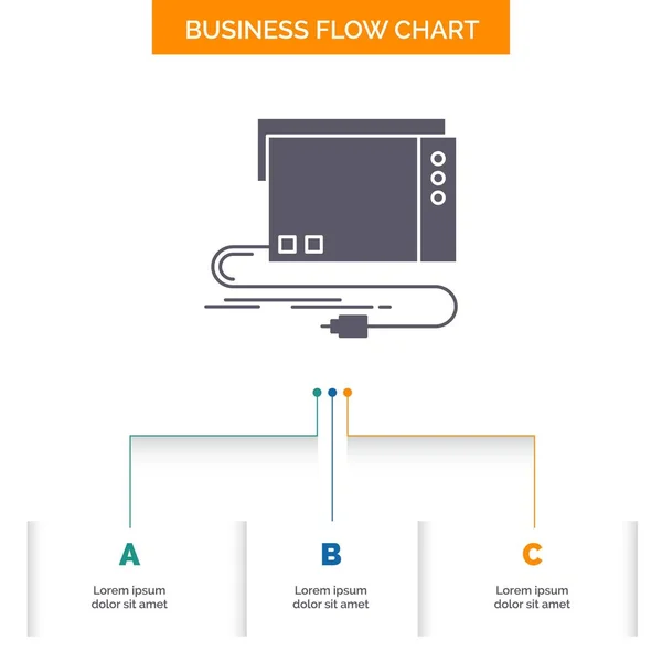 Audio Card External Interface Sound Business Flow Chart Design Steps — Stock Vector