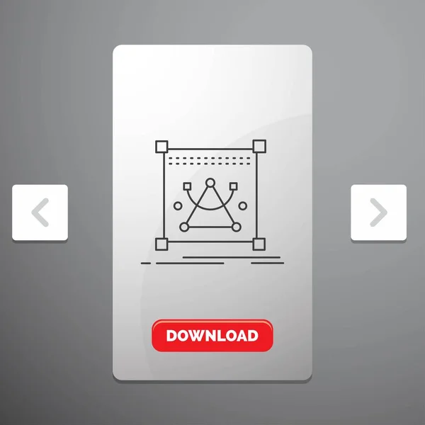 บขนาดไอคอนบรรท ดใน Carousal Pagination Slider Design Red Download Button — ภาพเวกเตอร์สต็อก