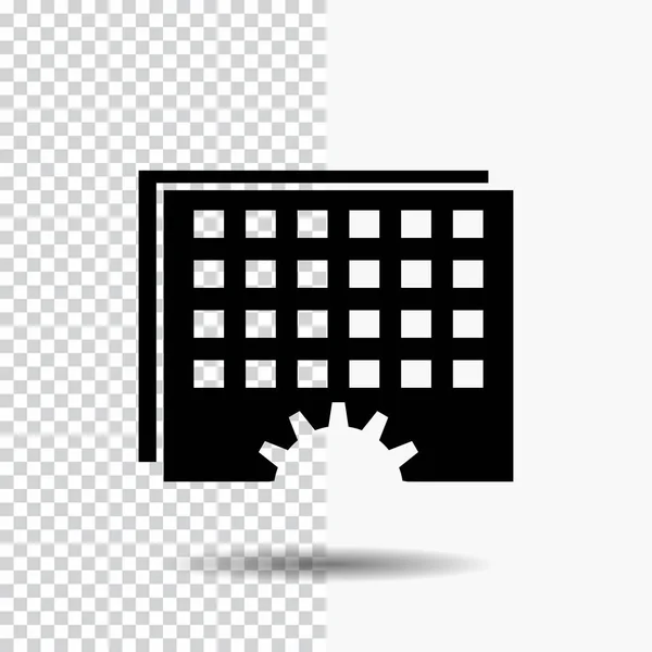 Event Management Processing Schedule Timing Glyph Icon Transparent Background Black — Stock Vector