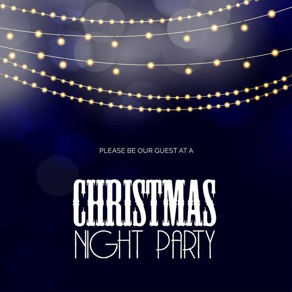 Merry Christmas Night Party Background — Stock Vector