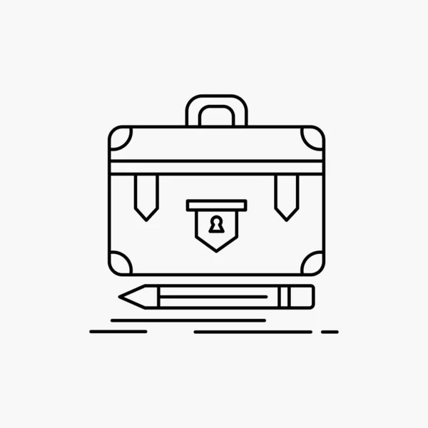 Портфель Бизнес Финансы Управление Портфель Line Icon Векторная Изолированная Иллюстрация — стоковый вектор