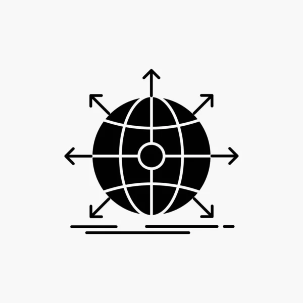 Business Global International Network Web Glyph Icon Ilustración Aislada Vectorial — Vector de stock