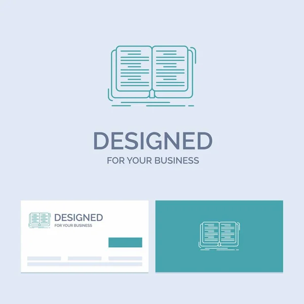 Libro Formazione Lezione Studio Business Logo Line Icon Simbolo Tua — Vettoriale Stock