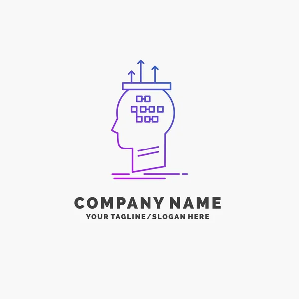 思维紫色企业标志模板 标签的地方 — 图库矢量图片