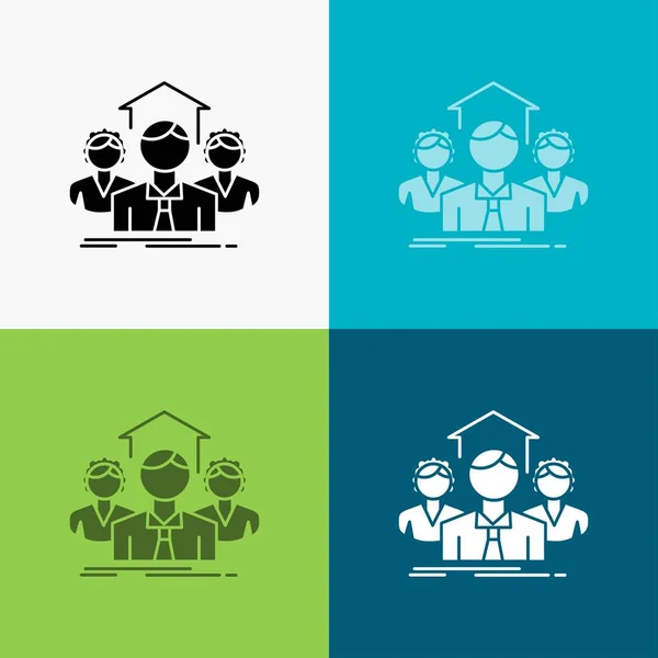 Equipe Negócios Trabalho Equipe Grupo Reunião Icon Various Background Design —  Vetores de Stock