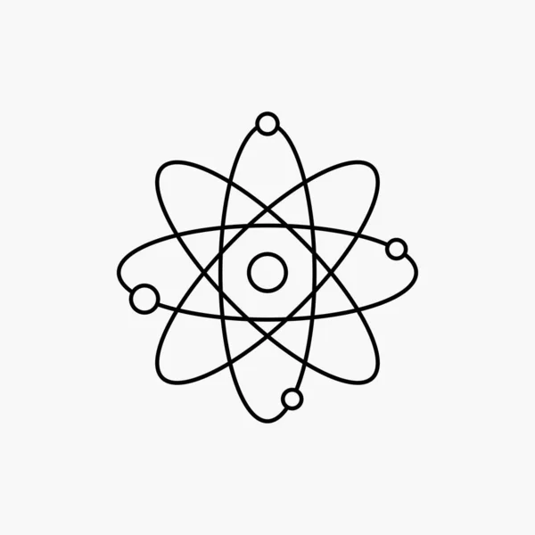 Атом Ядерна Молекулярна Хімічна Наукова Лінія Значок Векторні Ізольовані Ілюстрації — стоковий вектор
