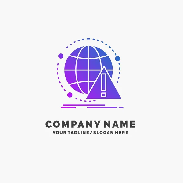 Alerta Antivírus Ataque Computador Vírus Purple Business Logo Template Lugar — Vetor de Stock