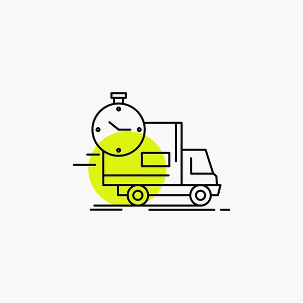 Delivery Time Shipping Transport Truck Line Icon — Stok Vektör