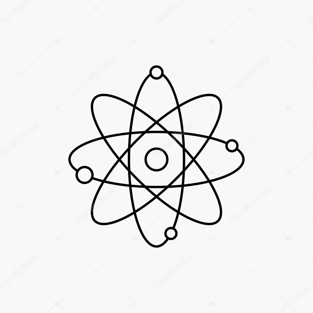atom, nuclear, molecule, chemistry, science Line Icon. Vector isolated illustration