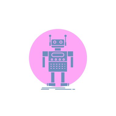 Robot, Android, yapay, bot, teknoloji glif simgesi.