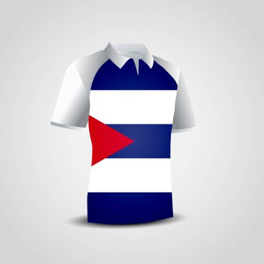 Küba bayrağı T-shirt üzerinde