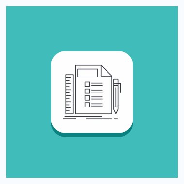 İş, liste, planlama, planı, görev satırı simgesi turkuaz arka plan için yuvarlak düğmesi