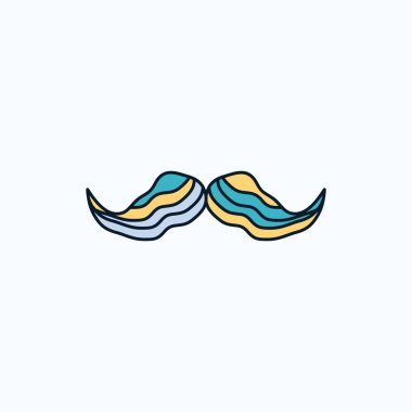 bıyık, yenilikçi, movember, Erkek, Erkek düz simgesi. yeşil ve sarı işaret ve sembolleri Web sitesi ve mobil appliation için. vektör çizim