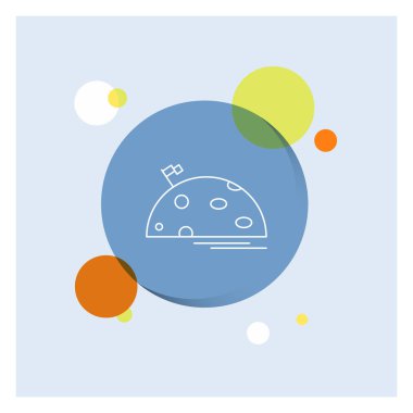 gezegen, uzay, ay, bayrak, beyaz satırı simgesi renkli daire arka plan mars