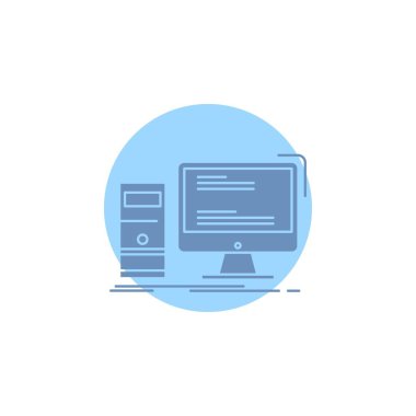 Bilgisayar, Masaüstü, oyun, pc, kişisel glif simgesi.