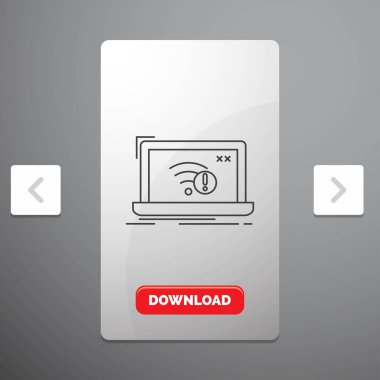 bağlantı, hata, internet kaybetti, internet, rekreasyon Pagination Slider tasarımı ve kırmızı Download düğme çizgisi simgesinde