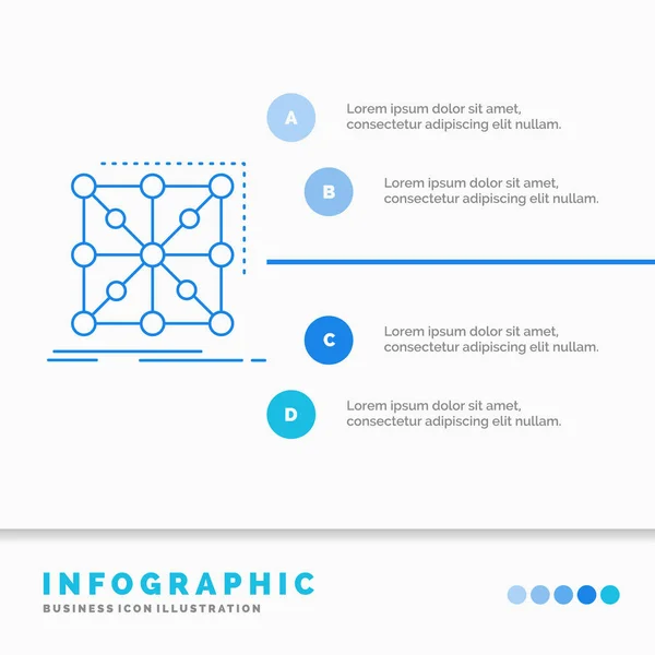 Daten Framework App Cluster Komplexe Infografik Vorlage Für Website Und — Stockvektor