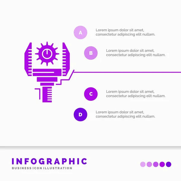 Automazione Industria Macchina Produzione Robotica Infografica Template Sito Web Presentazione — Vettoriale Stock