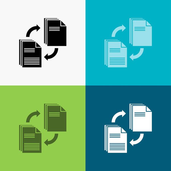 sharing, share, file, document, copying Icon Over Various Background. Дизайн в стиле glyph, предназначенный для веб и приложений. Векторная иллюстрация Eps 10
