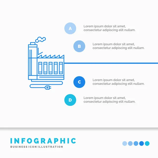 Consumo Recursos Energía Fábrica Fabricación Plantilla Infografías Para Sitio Web — Vector de stock