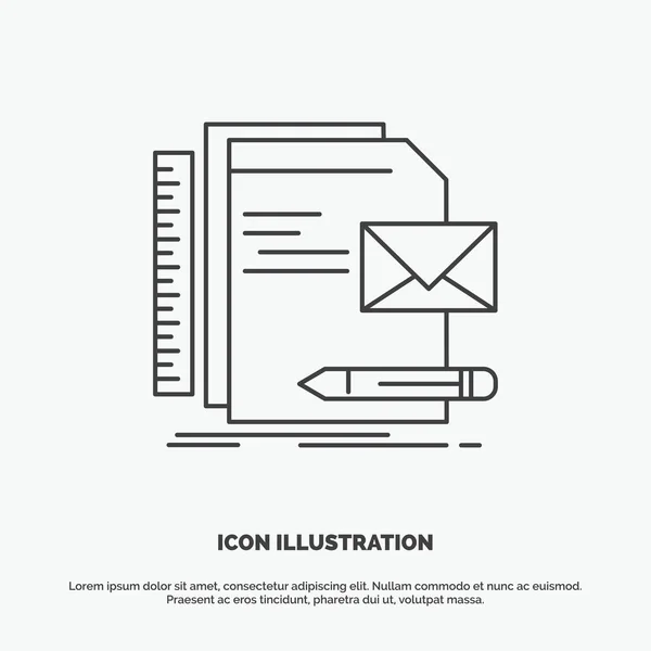 Brand Company Identity Letter Presentation Icon Line Vector Gray Symbol — Stock Vector