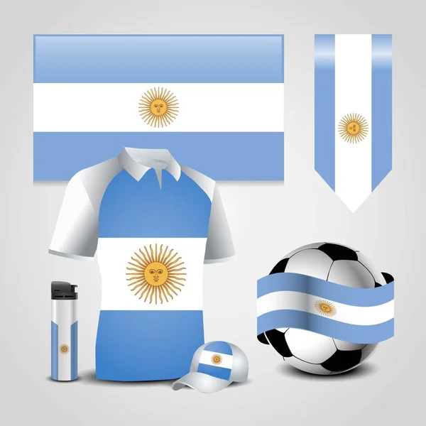 Argentinien Flagge Design Vektor — Stockvektor