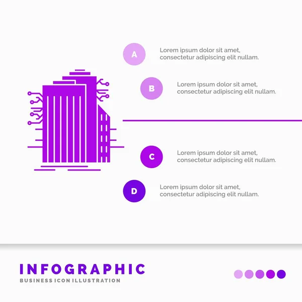 Edilizia Tecnologia Smart City Collegato Internet Infografica Template Sito Web — Vettoriale Stock