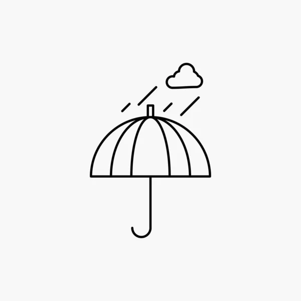 Парасолька Кемпінг Дощ Безпека Іконка Лінії Погоди Векторні Ізольовані Ілюстрації — стоковий вектор
