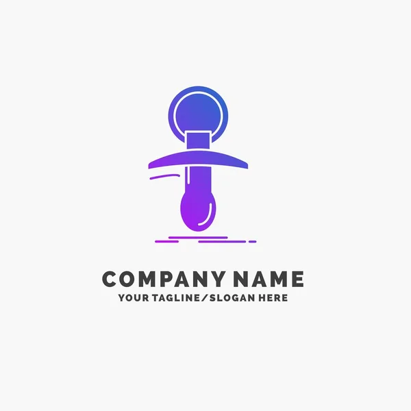 Baby Dummy Newbie Nipple Noob Purple Business Logo Template Lugar — Archivo Imágenes Vectoriales