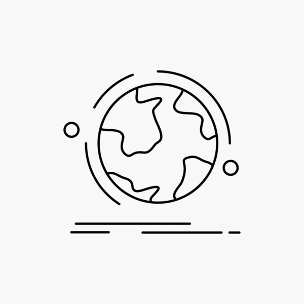 Globe Monde Découvrir Connexion Réseau Line Icon Illustration Vectorielle Isolée — Image vectorielle