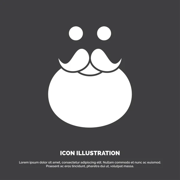 Moustache Hipster Movember Santa Beared Glyph Icon Transparent