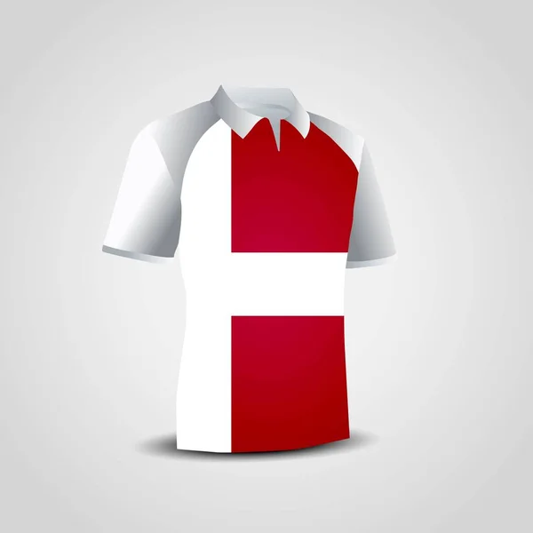 Dänische Flagge Auf Shirt — Stockvektor