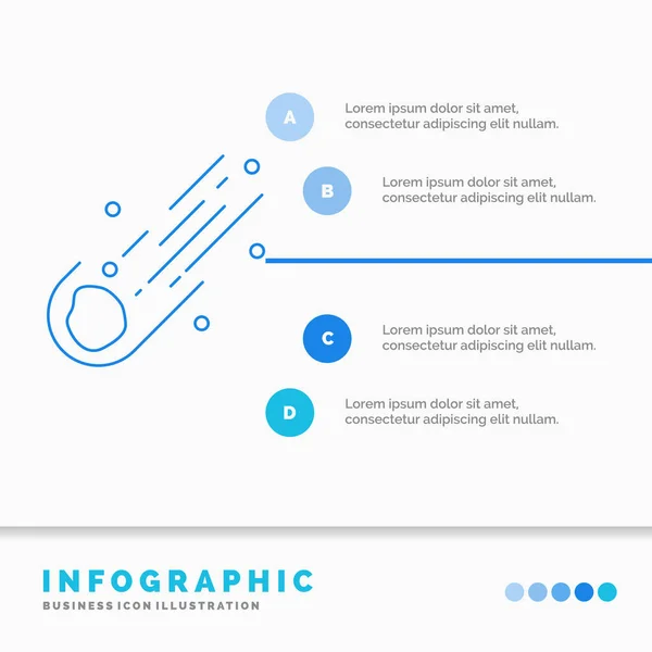 Asteroid Astronomie Meteor Weltraum Komet Infografik Vorlage Für Website Und — Stockvektor