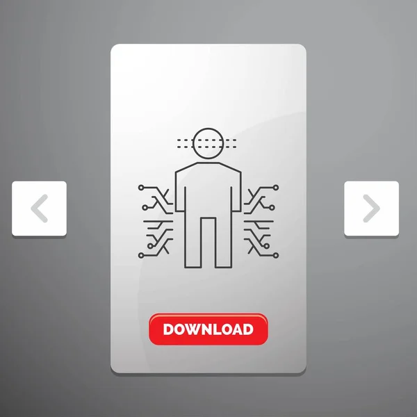 センサー データ 大酒盛り改ページ調整スライダー設計 赤いダウンロード ボタンで科学線アイコン — ストックベクタ