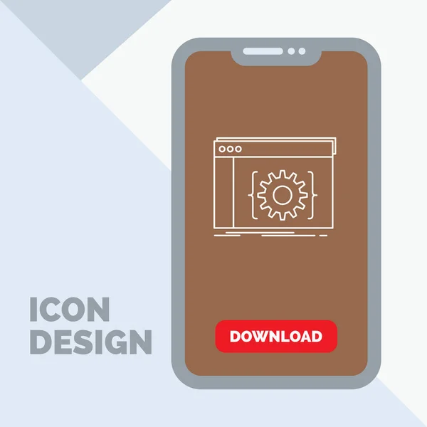 Api App Codage Développeur Logiciel Line Icon Dans Mobile Pour — Image vectorielle