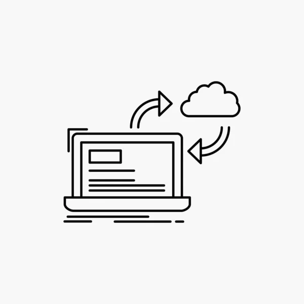 Sync Procesamiento Datos Tablero Instrumentos Flechas Icono Línea Ilustración Aislada — Archivo Imágenes Vectoriales