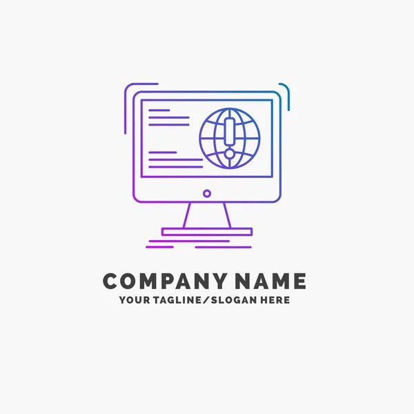 Informações Conteúdo Desenvolvimento Site Web Purple Business Logo Template Lugar —  Vetores de Stock