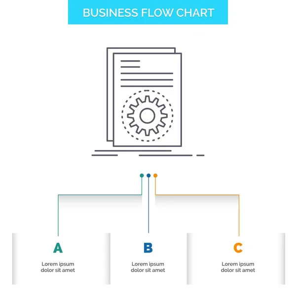 Code Capable File Running Script Business Flow Chart Design Steps — стоковый вектор