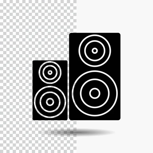 Ljud Hifi Bildskärm Högtalare Studio Glyph Ikonen Transparent Bakgrund Svart — Stock vektor
