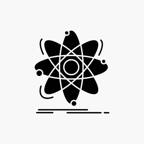 Atom Science Chemistry Physics Nuclear Glyph Icon Ilustración Aislada Vectorial — Vector de stock