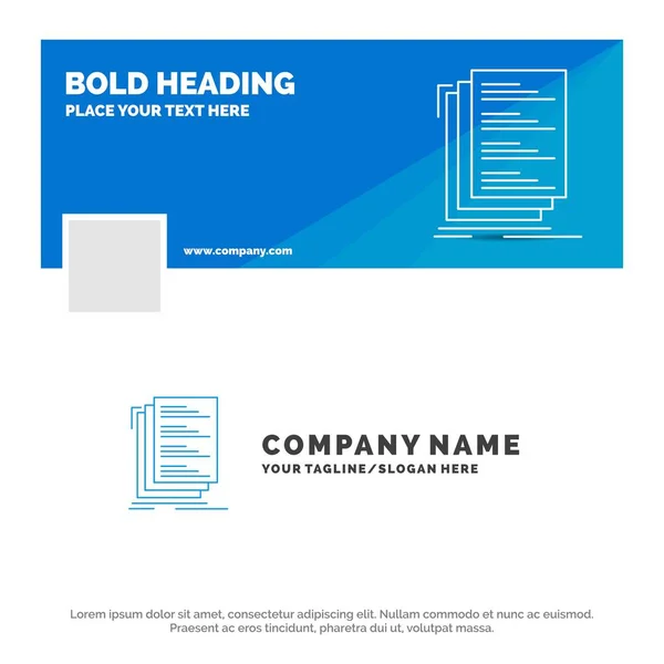 Blue Business Logo Template Code Coding Compile Files List Facebook — Stock Vector