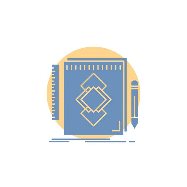 Design Tool Identity Draw Development Glyph Icon — Stock Vector