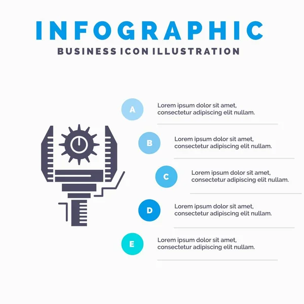 Automatización Industria Máquina Producción Robótica Plantilla Infografías Para Sitio Web — Vector de stock