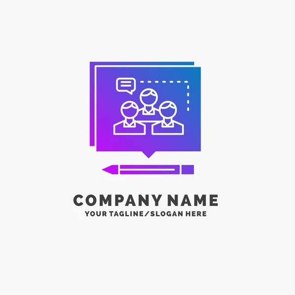 Análise Argumento Negócios Convencer Debate Purple Business Logo Template Lugar — Vetor de Stock