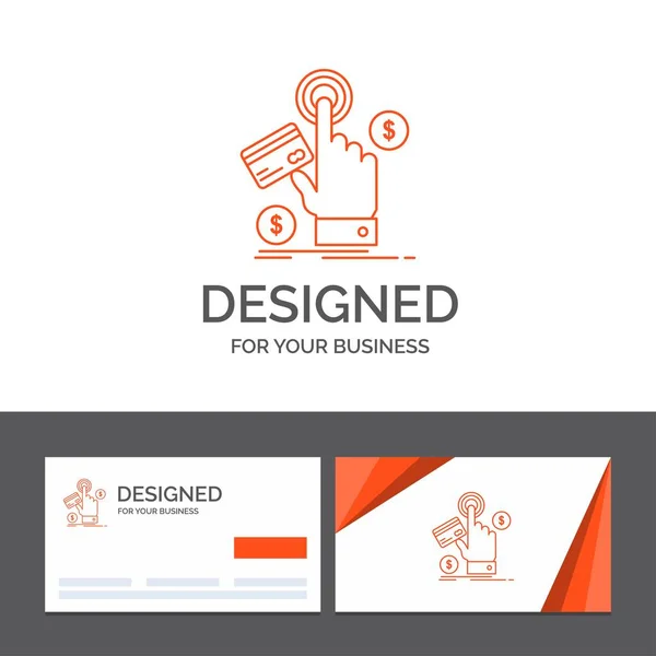 Business Logo Sjabloon Voor Ppc Click Betalen Betaling Web Oranje — Stockvector