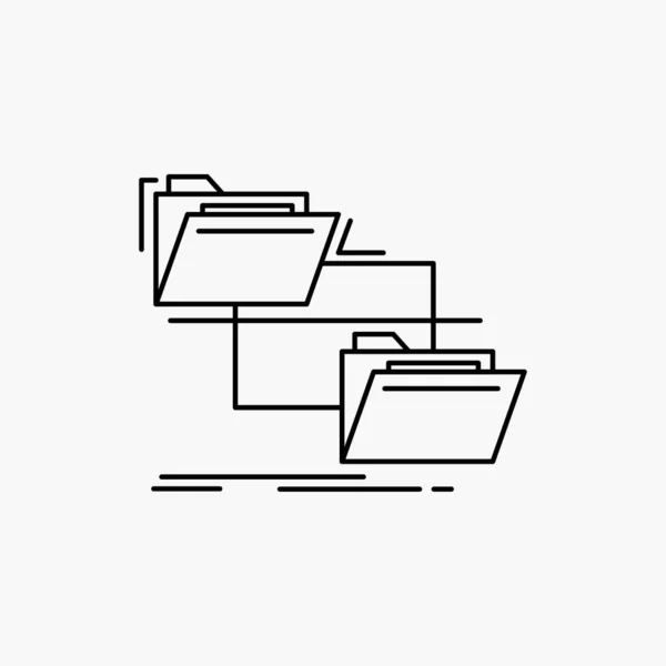 Folder File Management Move Copy Line Icon Ilustración Aislada Vectorial — Vector de stock