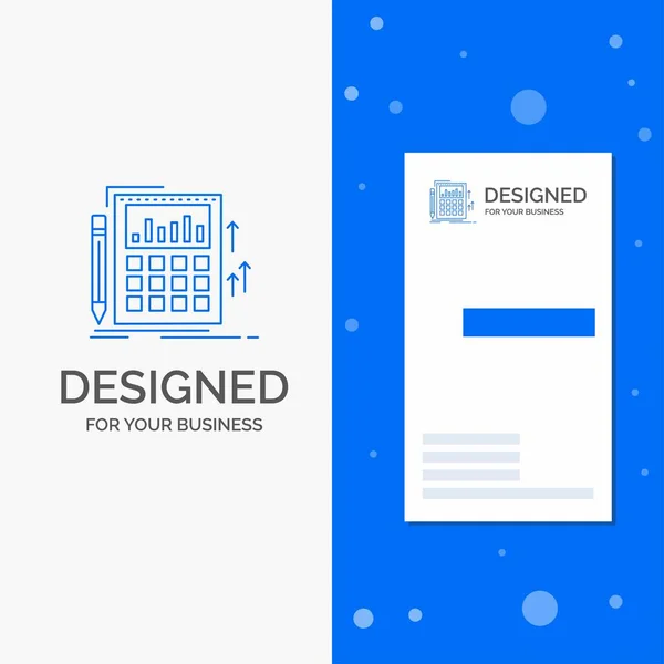 Business Logo Accounting Audit Banking Calculation Calculator Vertical Blue Business — Stock Vector