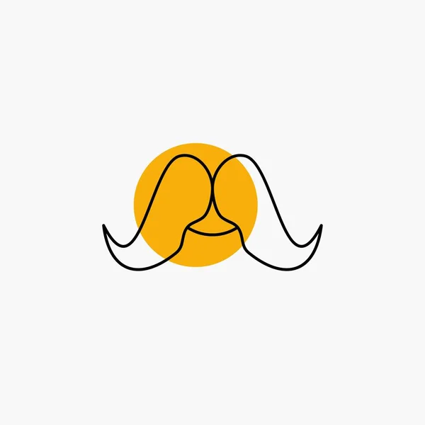 Bigode Hipster Movember Masculino Homem Ícone Linha — Vetor de Stock