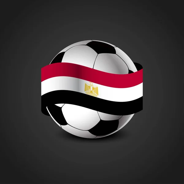 Ägyptische Flagge Rund Den Fußball — Stockvektor